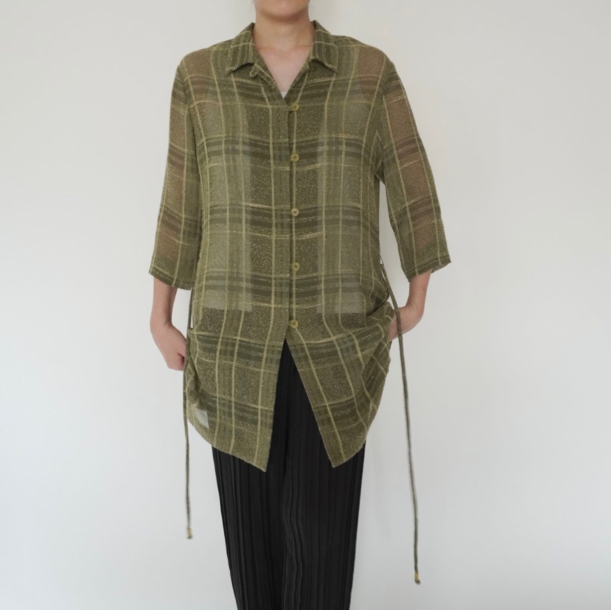 90s Plaid Long Shirt, Jacket