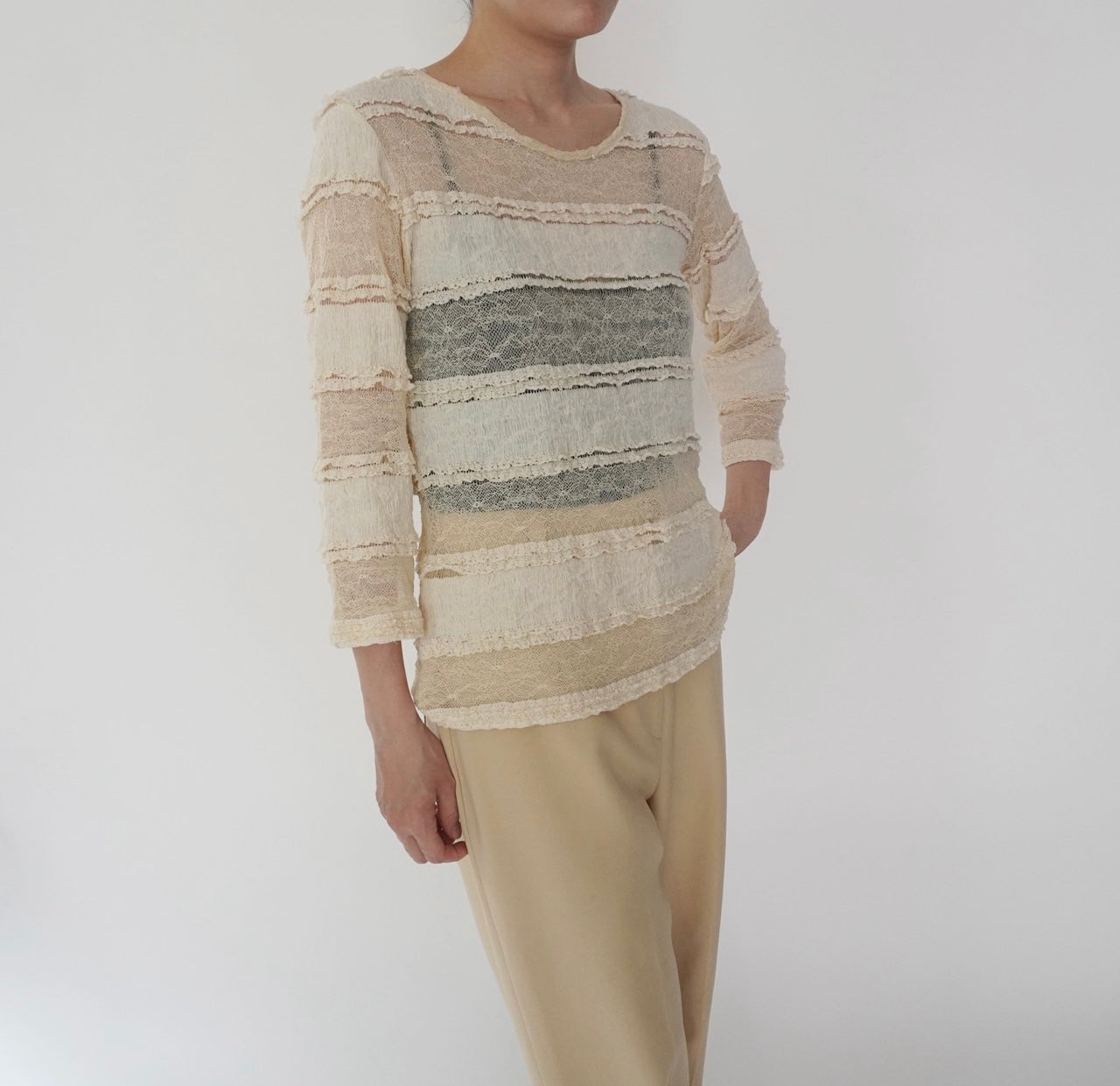 90s Sheer Lace Design Top