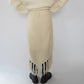 80s Ivory Fringe Skirt