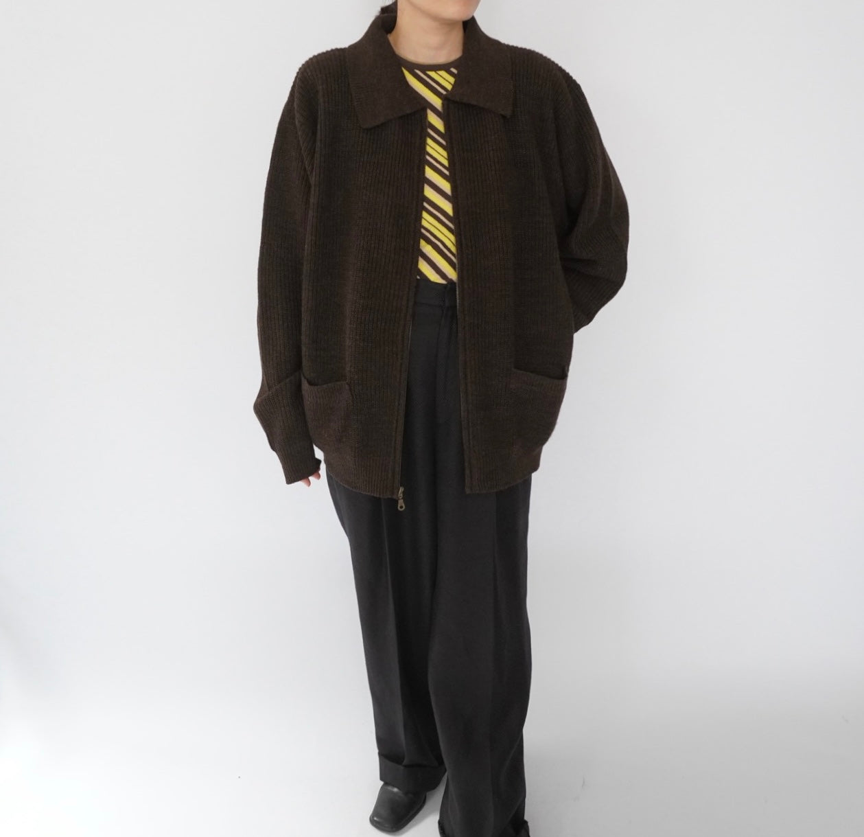 90s Zipped Knit Cardigan