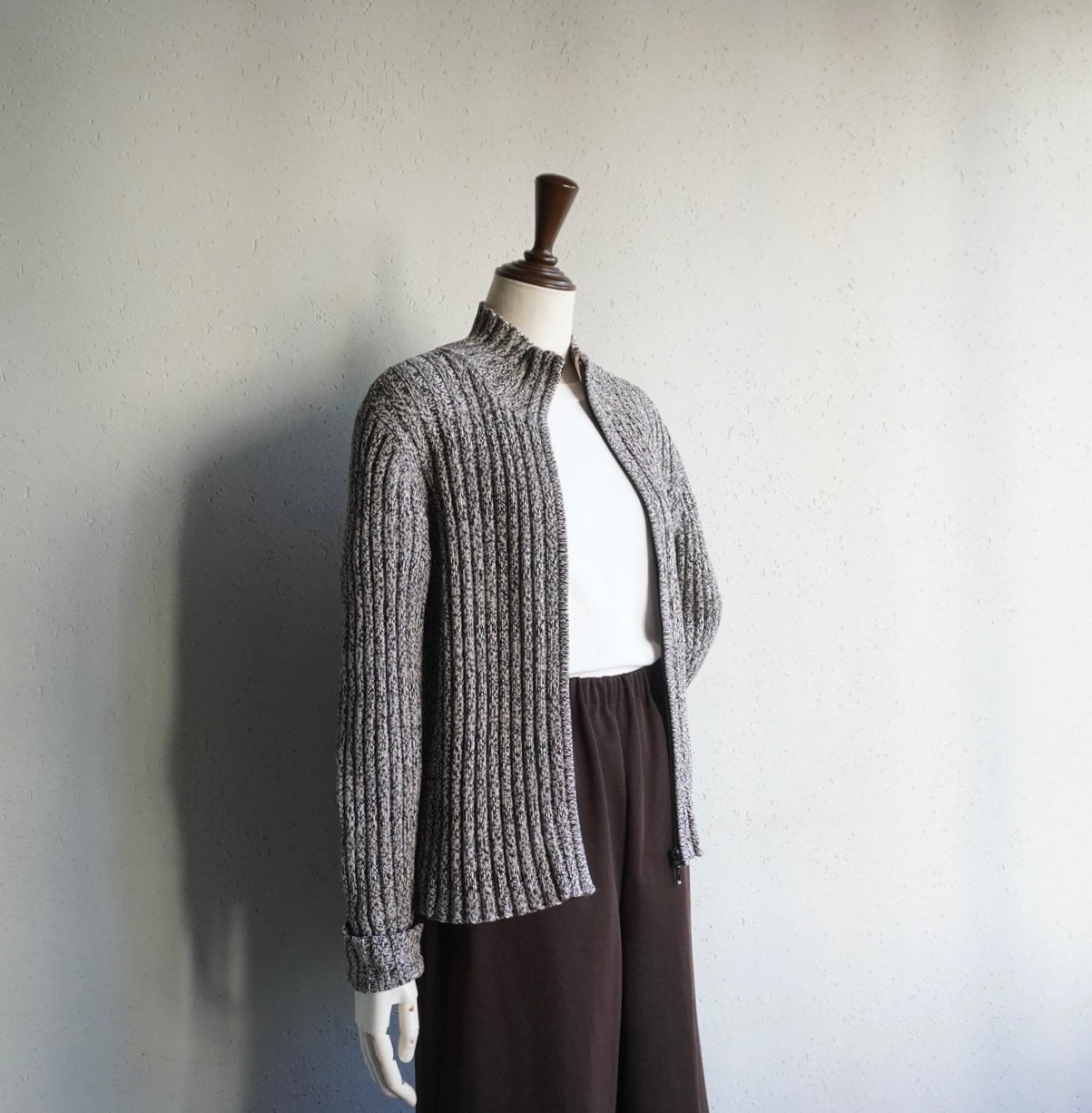 90s Cotton Knit Zip Top