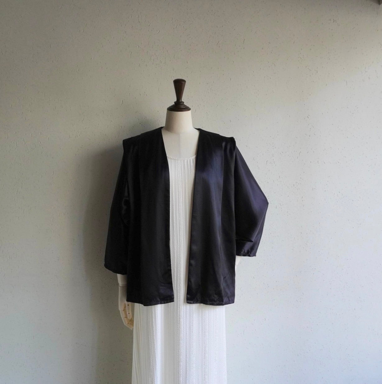 90s Black Satin Jacket Made in USA