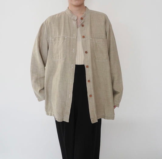 90s Linen x Cotton Design Shirt