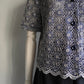 90s Lace Design Mesh  Shirt