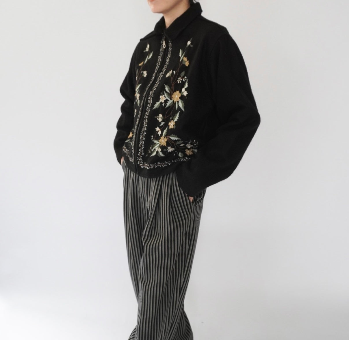 90s Embroidery Wool Jacket