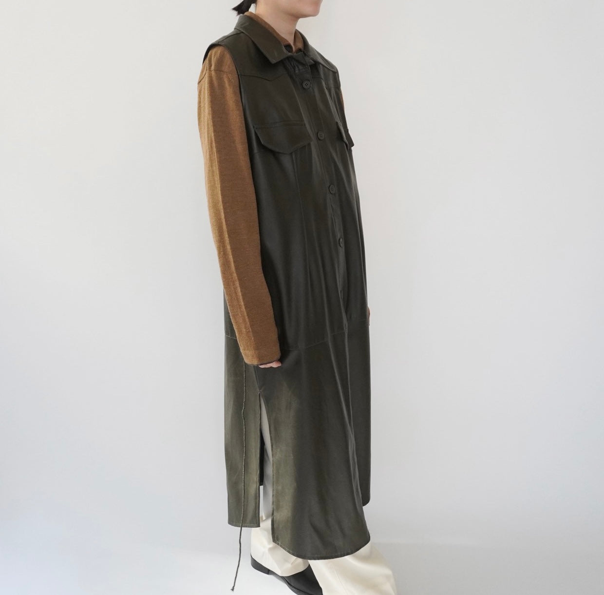 90s Faux Leather Dress Made in Italy