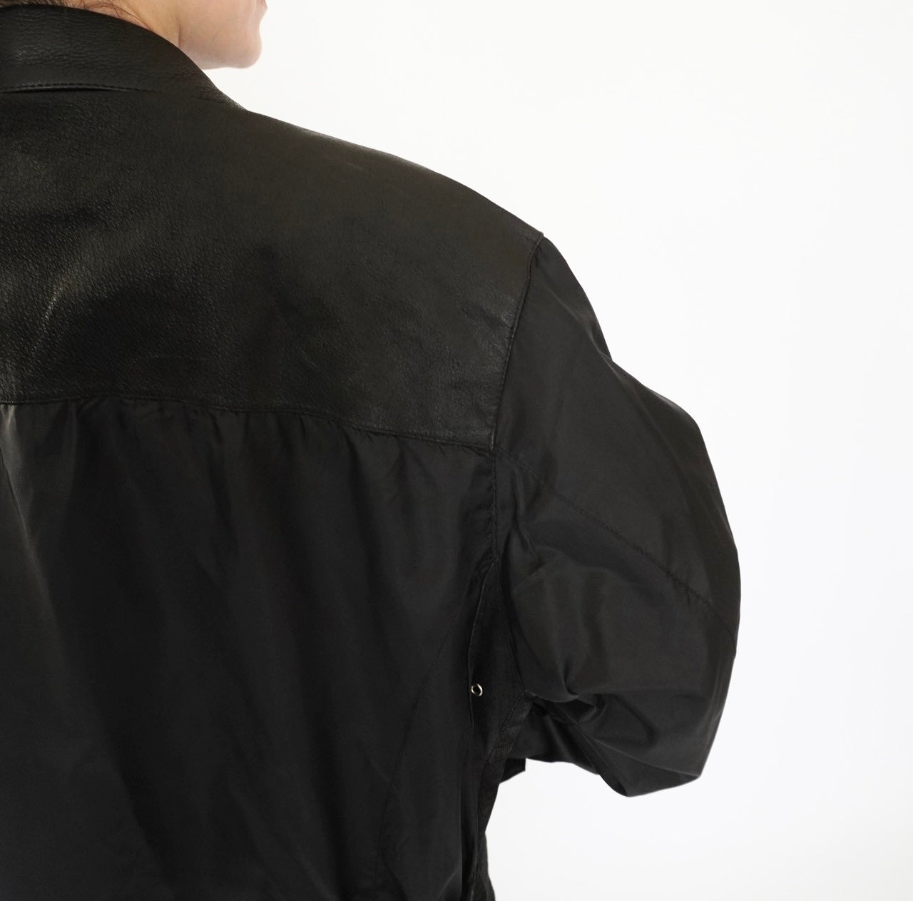 90s Leather × Nylon Jacket