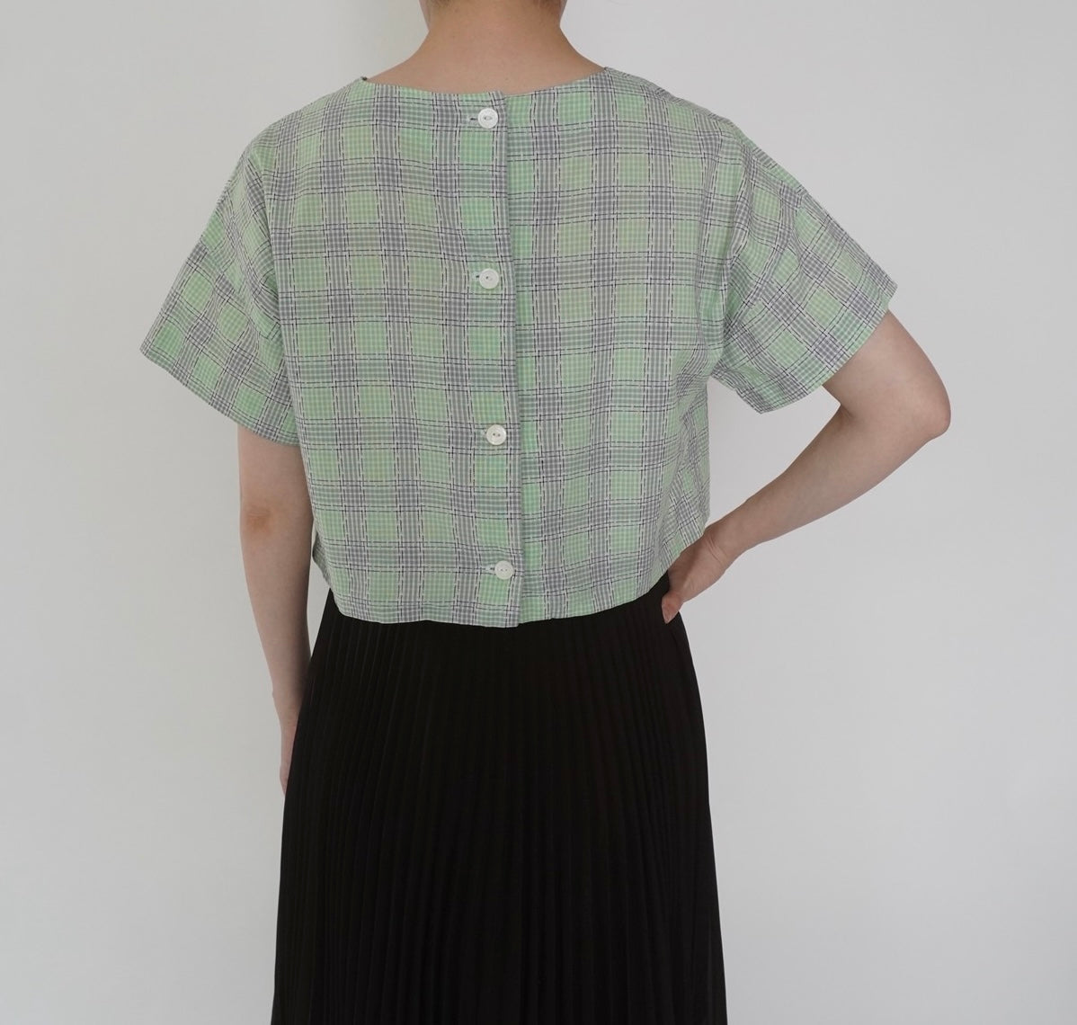 60s Plaid Boxy Blouse