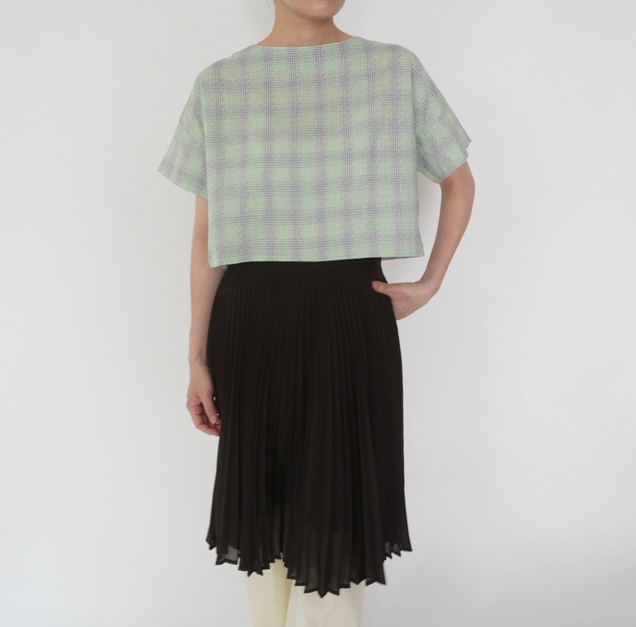 60s Plaid Boxy Blouse
