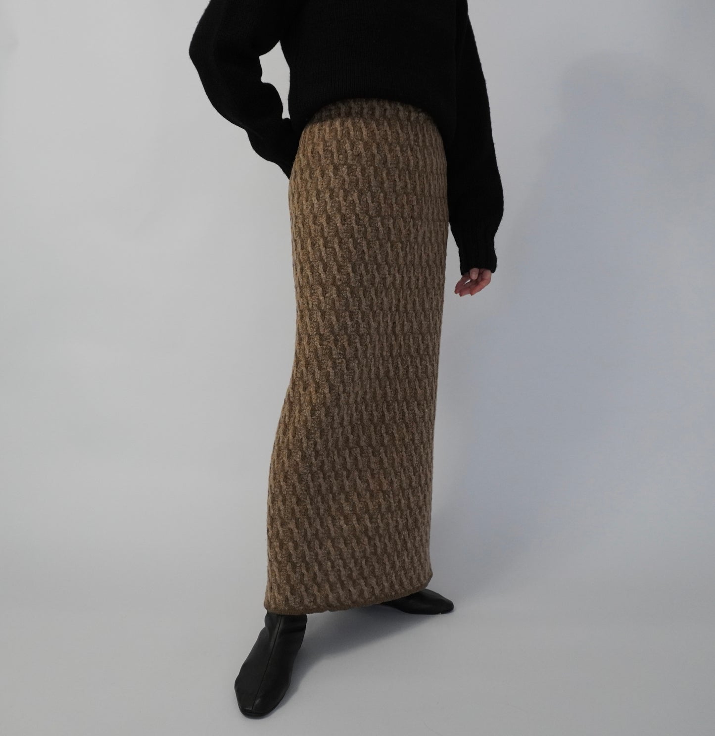 80s Pattern Knit Skirt