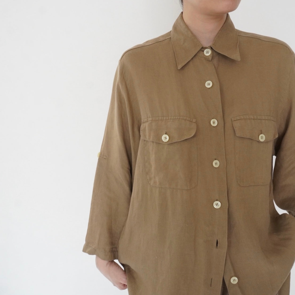 90s Design Linen Shirt Made in Italy