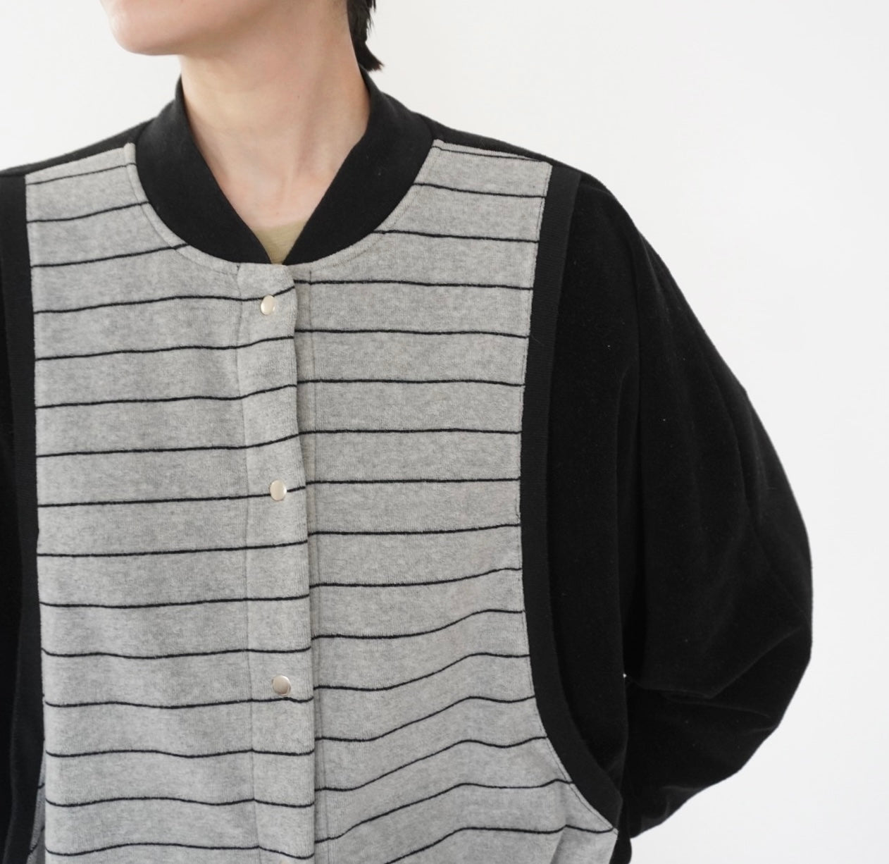 90s Striped Velour Top Made in USA