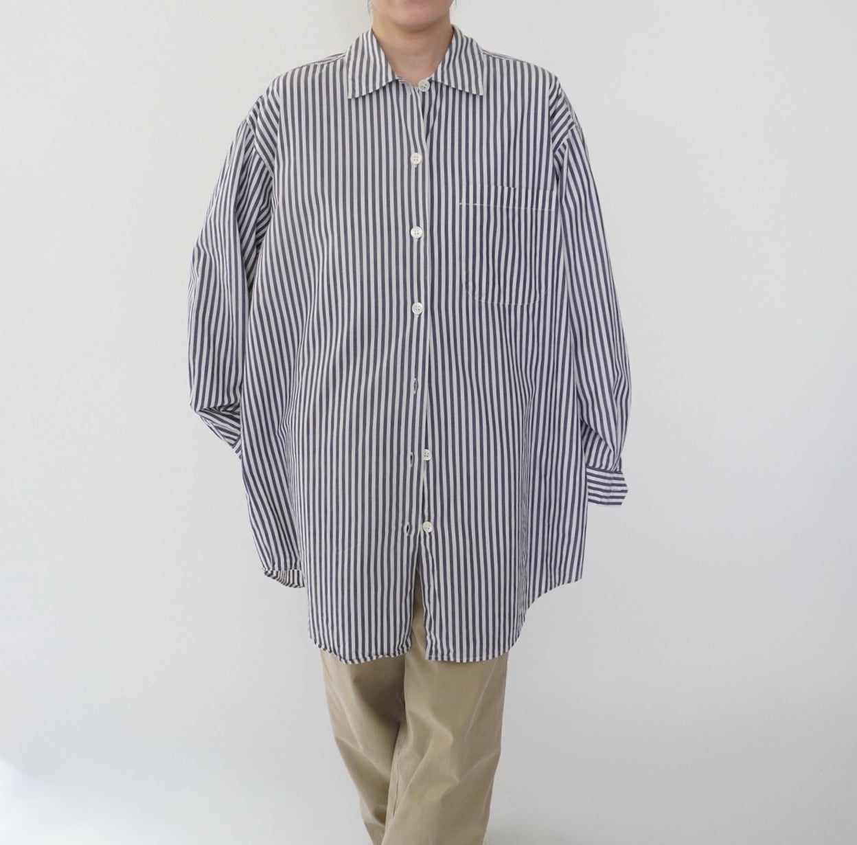 90s "GAP" Striped Long Cotton Shirt