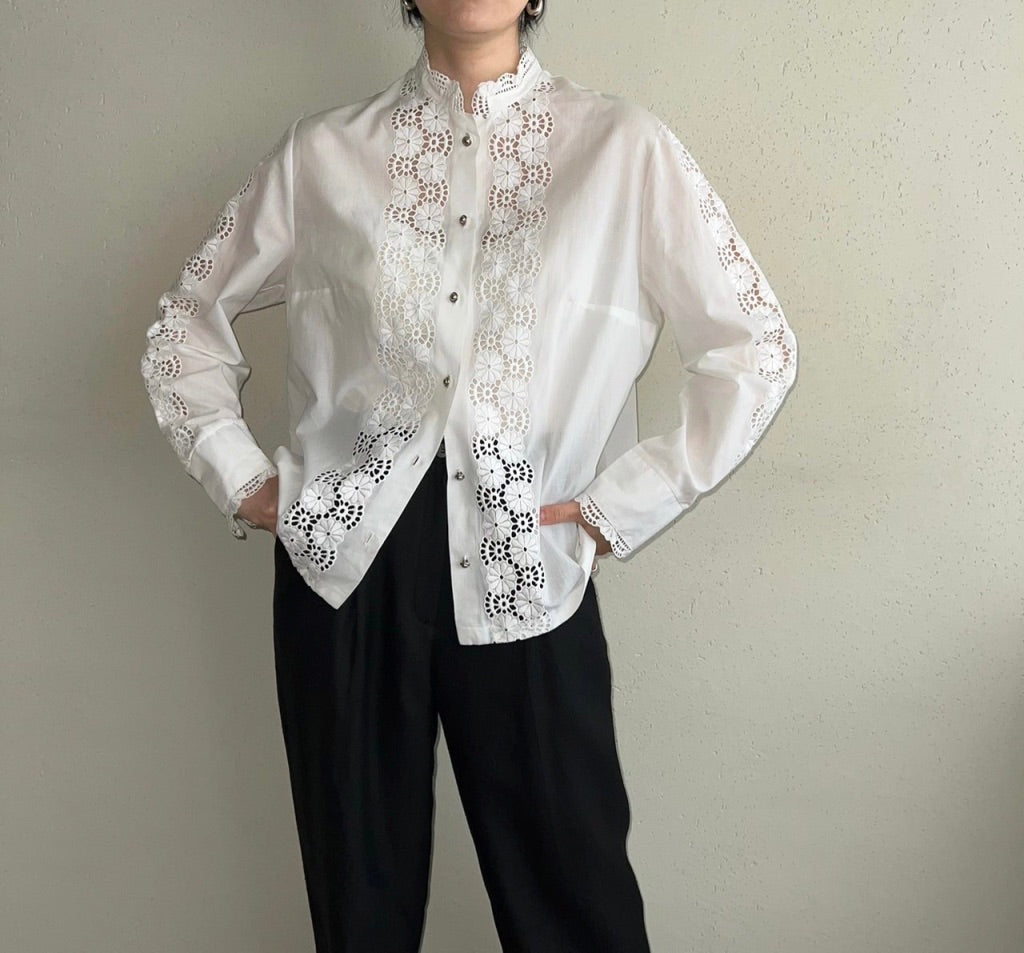 90s Lace Blouse Made in Austria