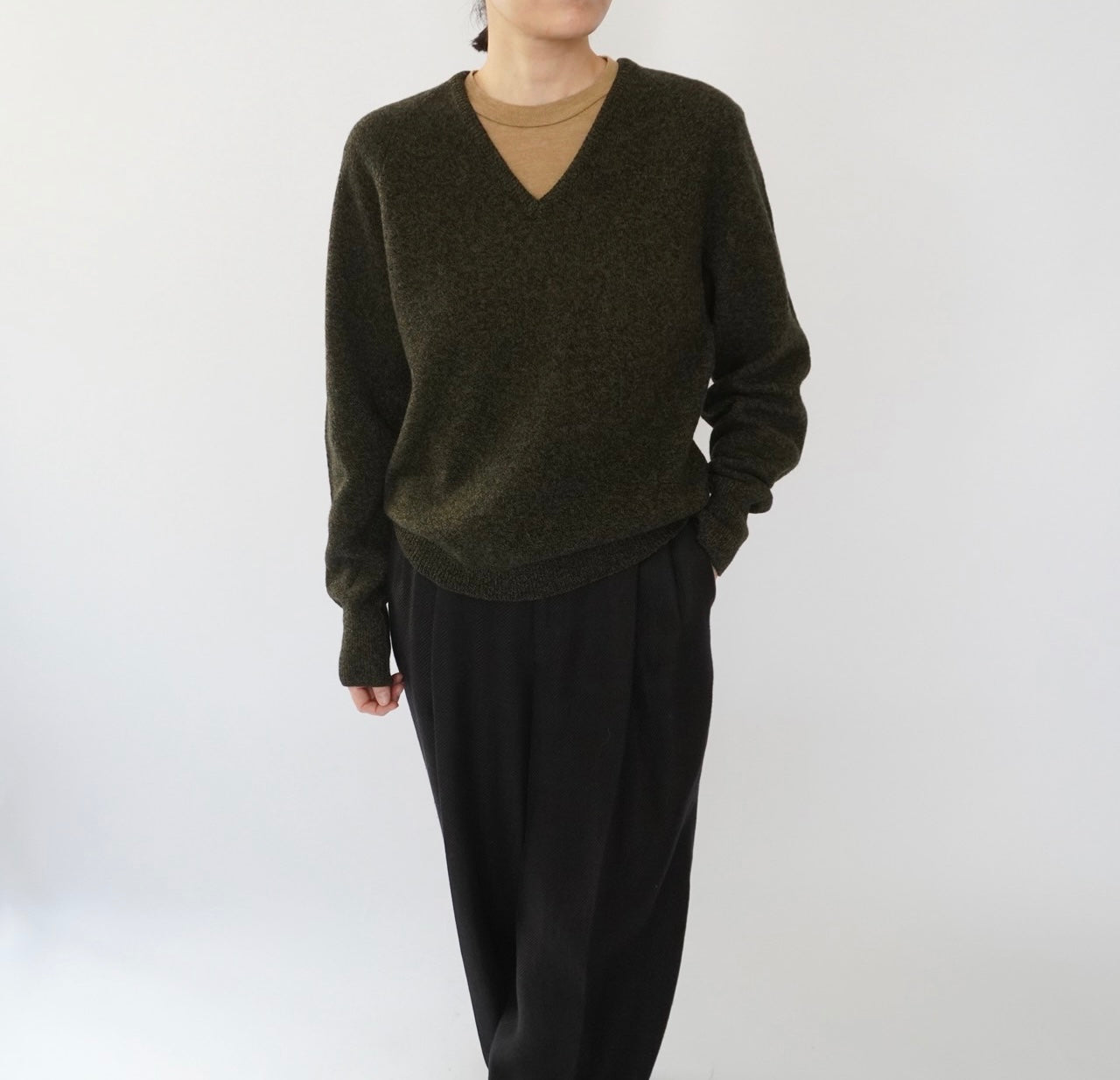 60s Pure Wool V Neck Knit Made in Ireland