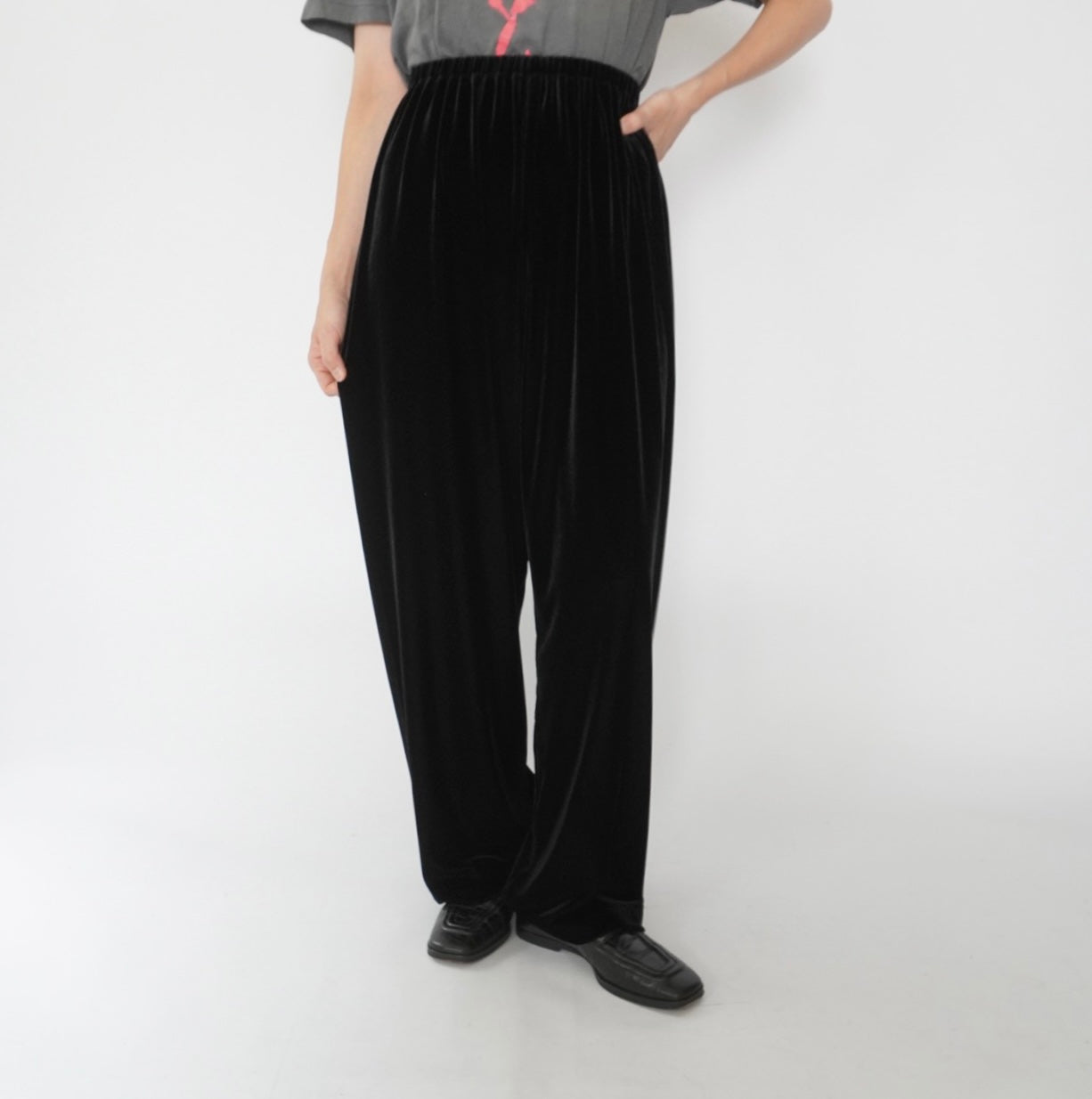 90s Black Velour Pants Made in USA