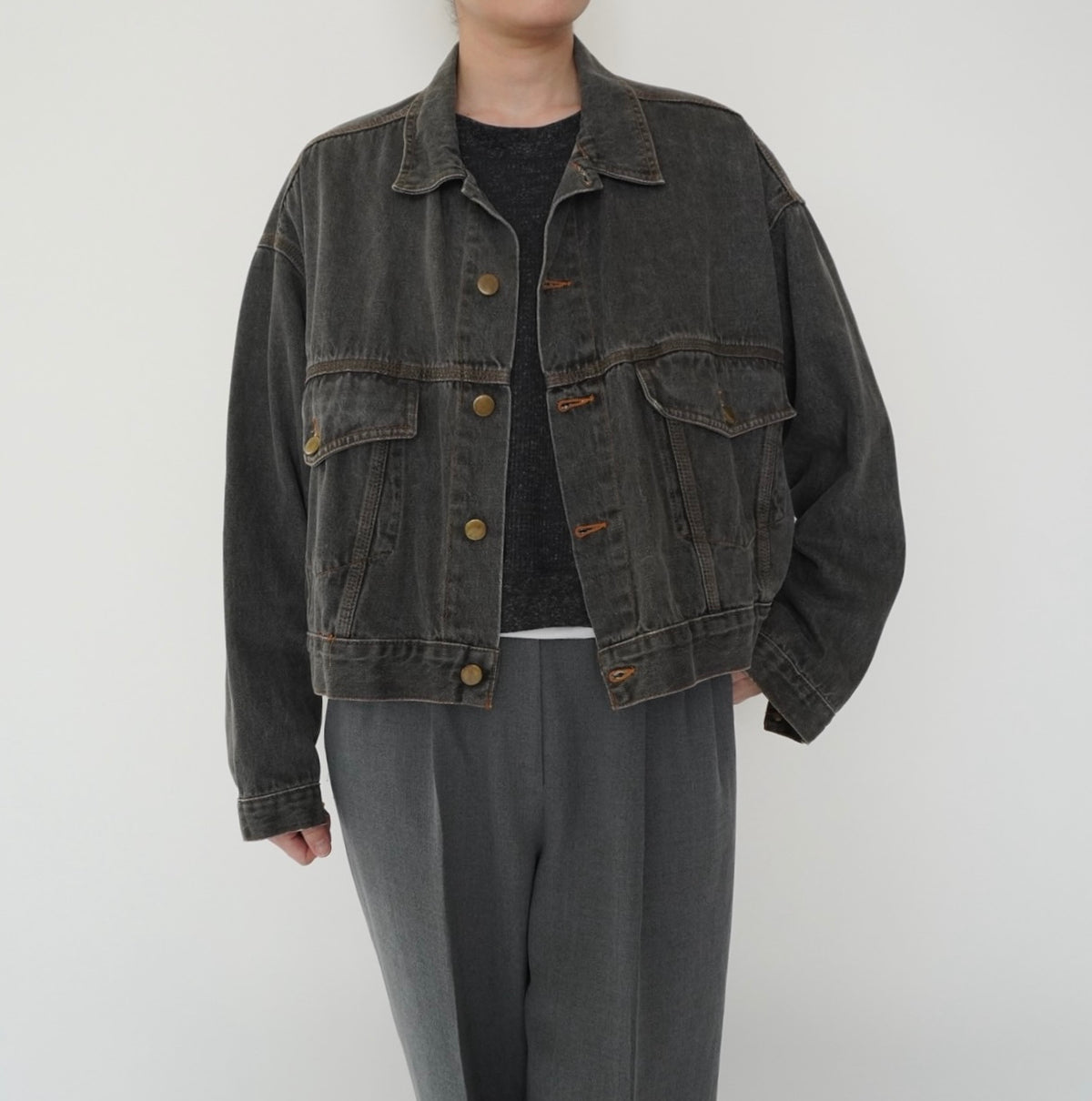 80s Black Denim Jacket