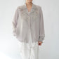70s Hand Embroidery Silk Shirt Dead Stock