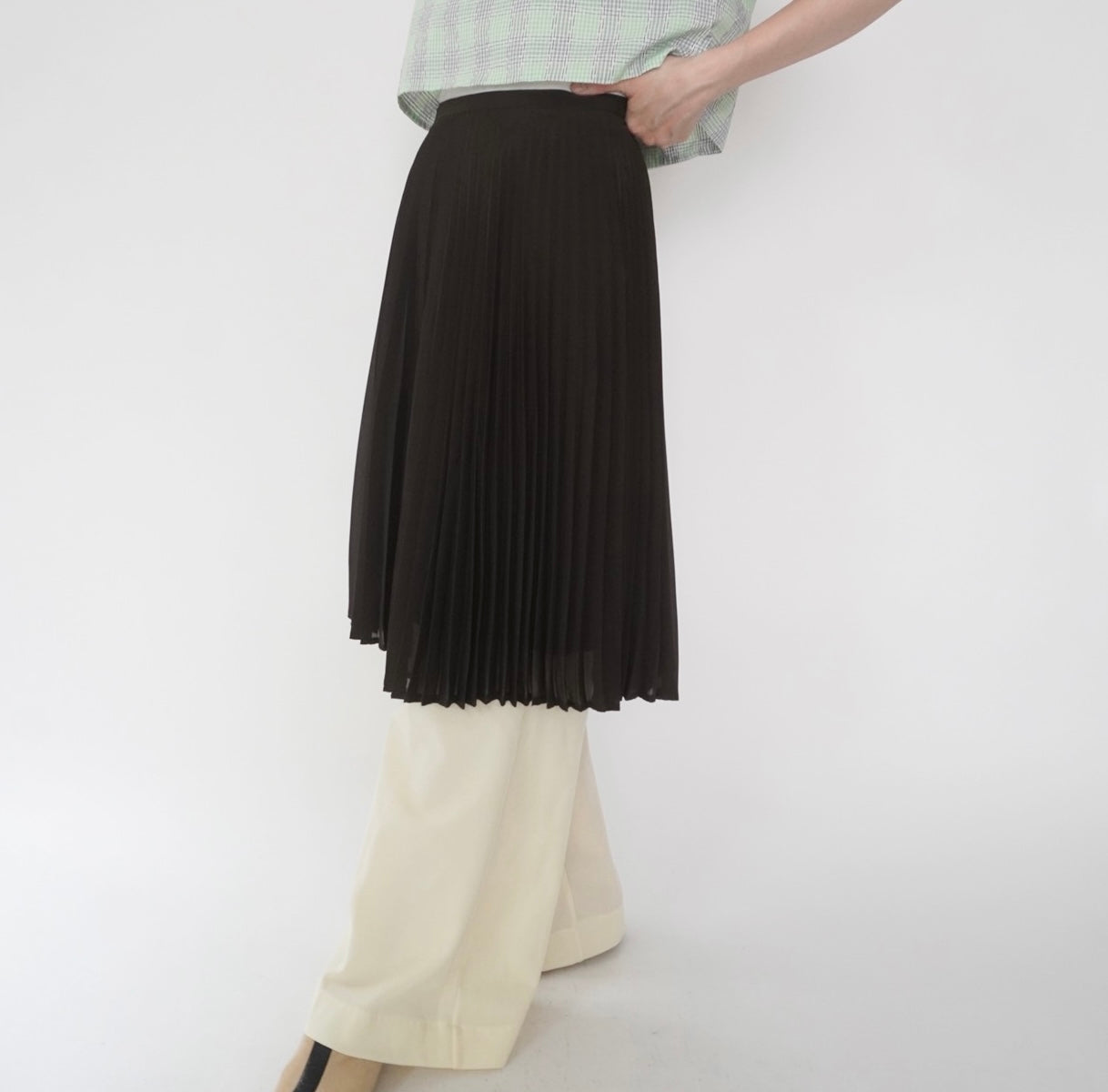 90s "BENETTON" Pleated Design Skirt Made in Italy