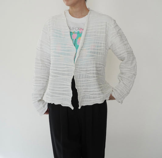 90s Pleated Cardigan Made in USA