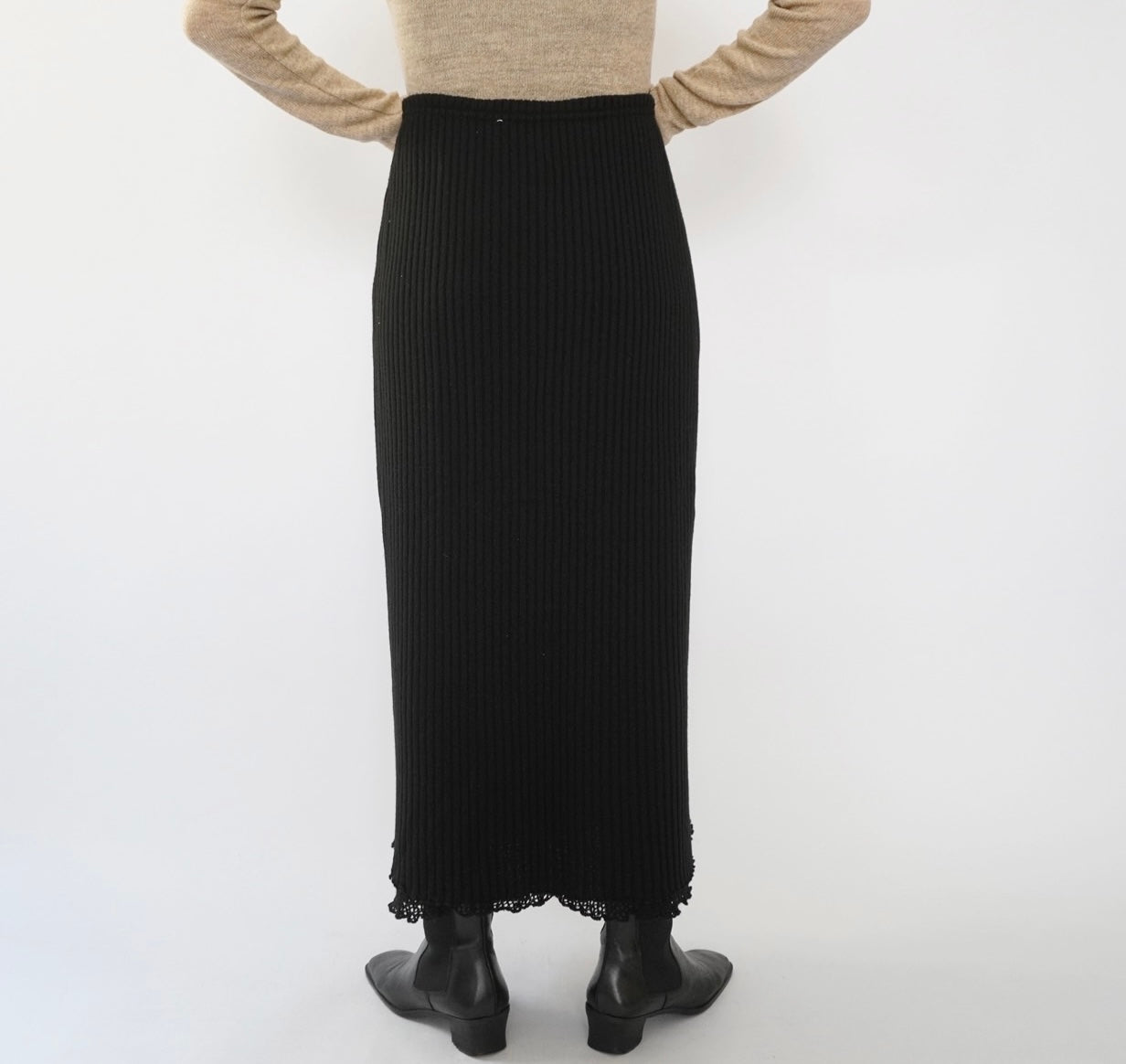 90s Design Ribbed Skirt Made in Italy