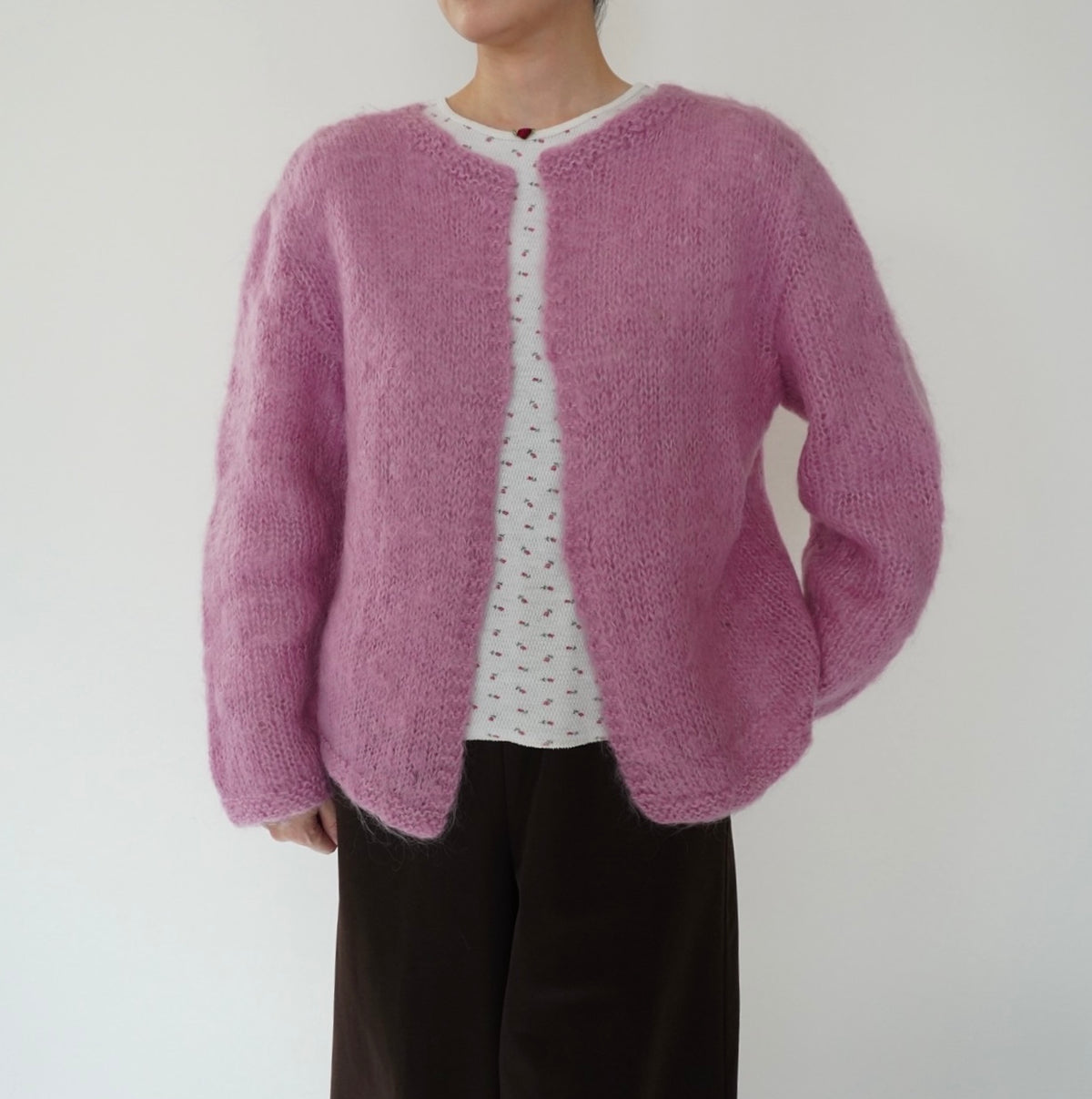 80s Pink Knit Cardigan