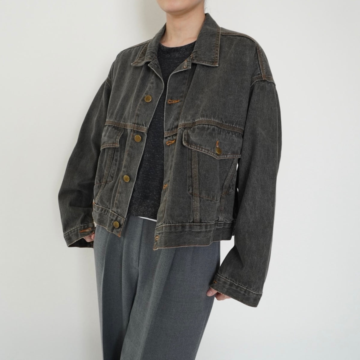 80s Black Denim Jacket
