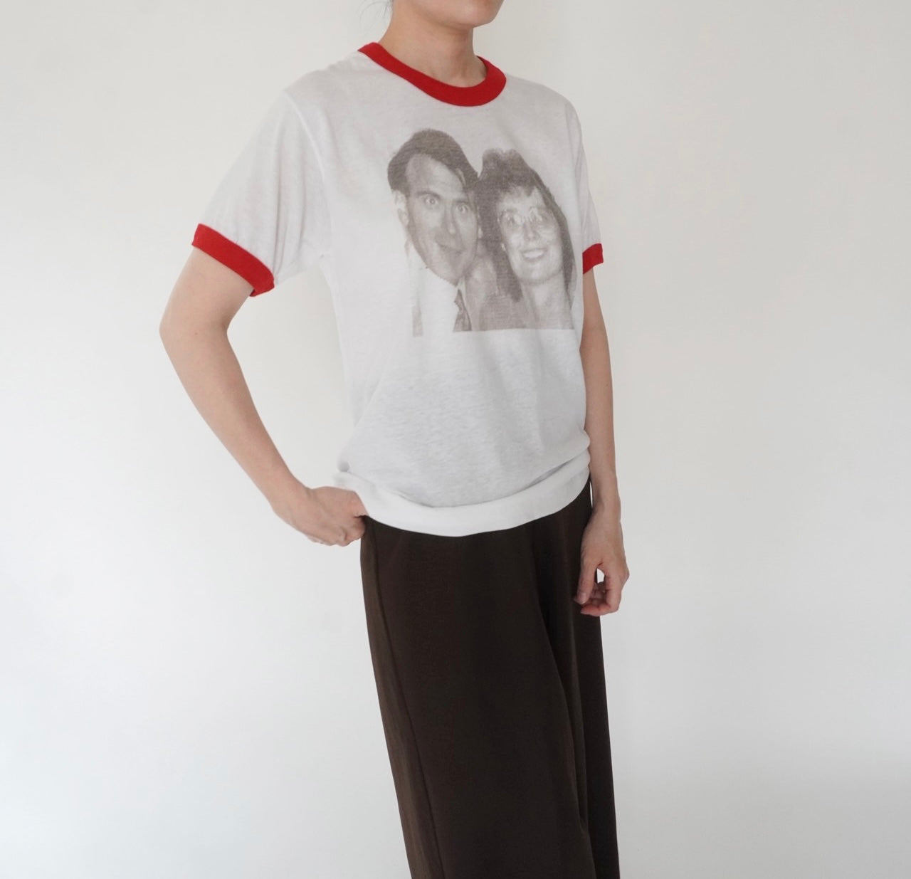 80s Photo Printed T-shirt Made in USA