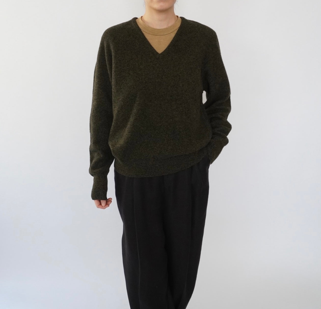 60s Pure Wool V Neck Knit Made in Ireland
