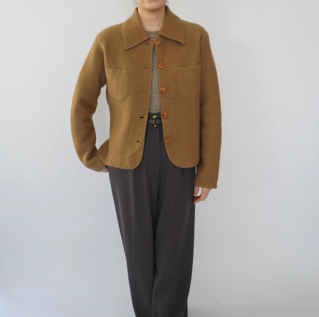 90s Wool Knit Shirt, Jacket