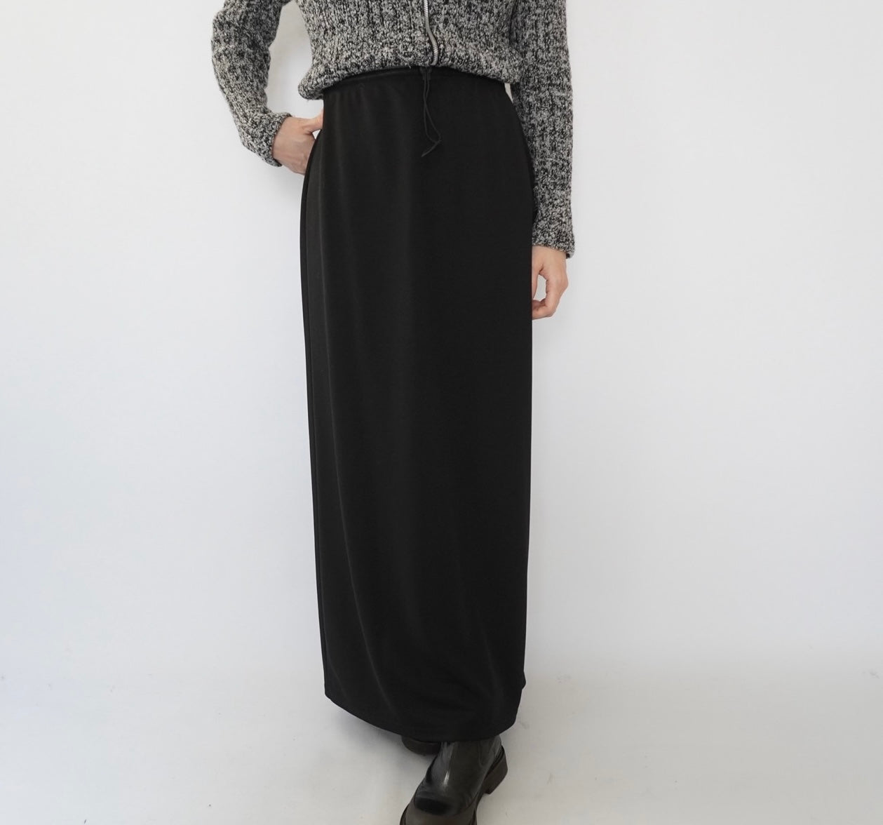 90s Black Maxi Skirt Made in USA