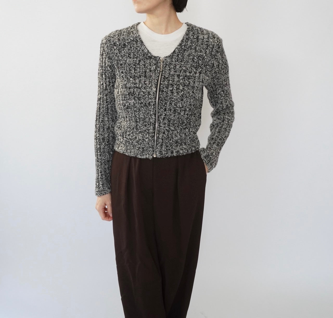 90s Zipped Knit Top