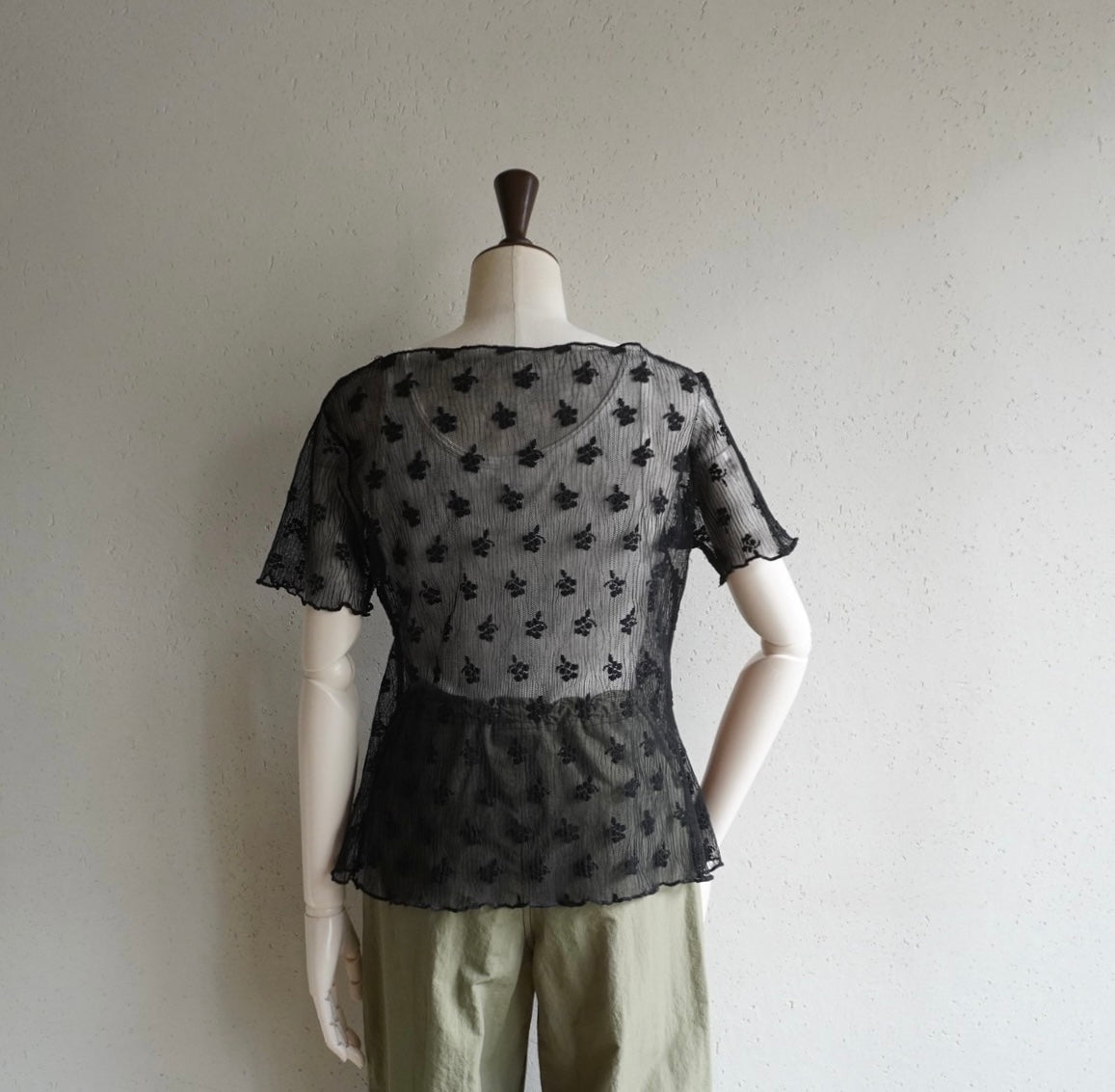90s Black Lace Blouse