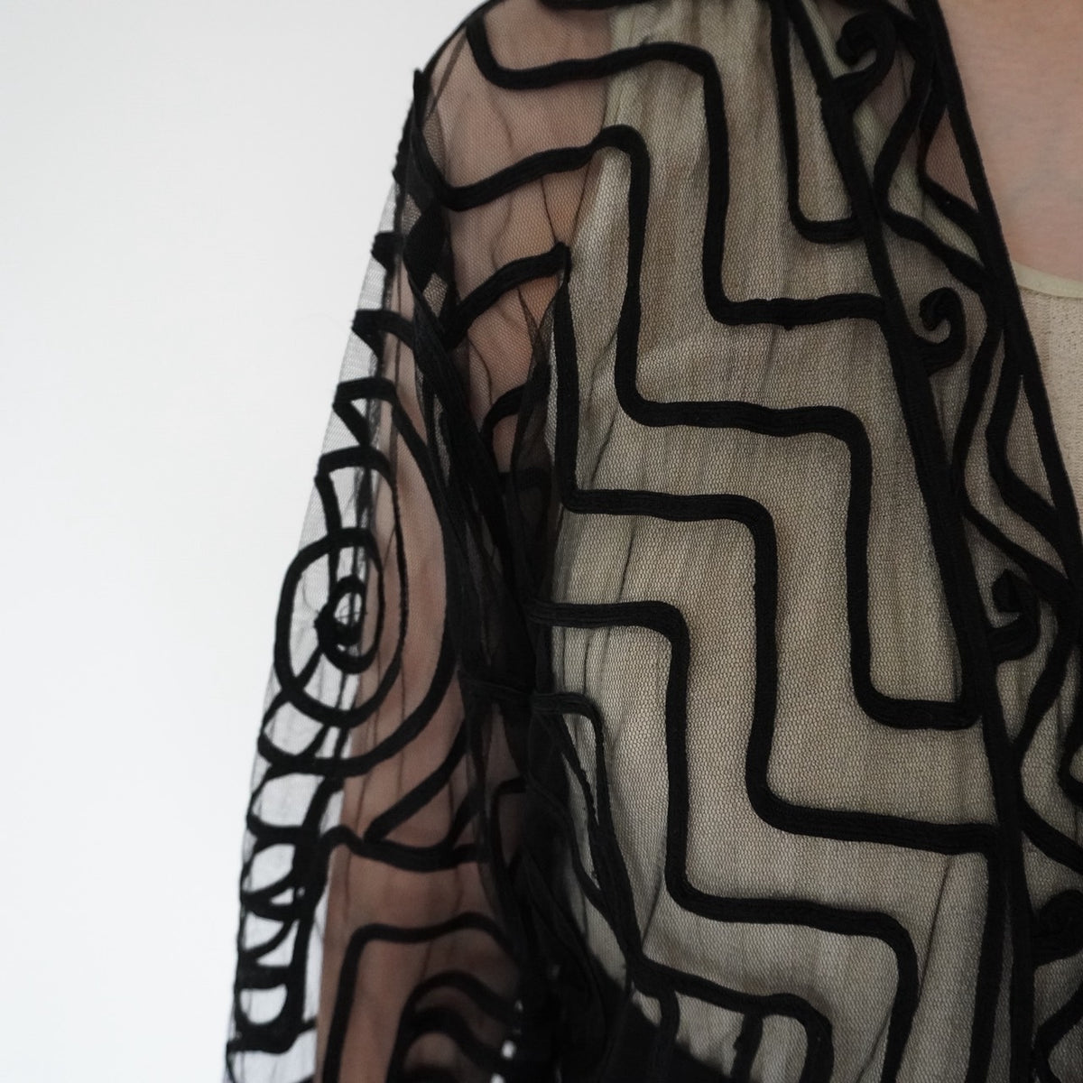 80s Cord Lace Design Robe