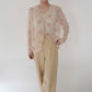 80s Embroidery Sheer Blouse Made in USA