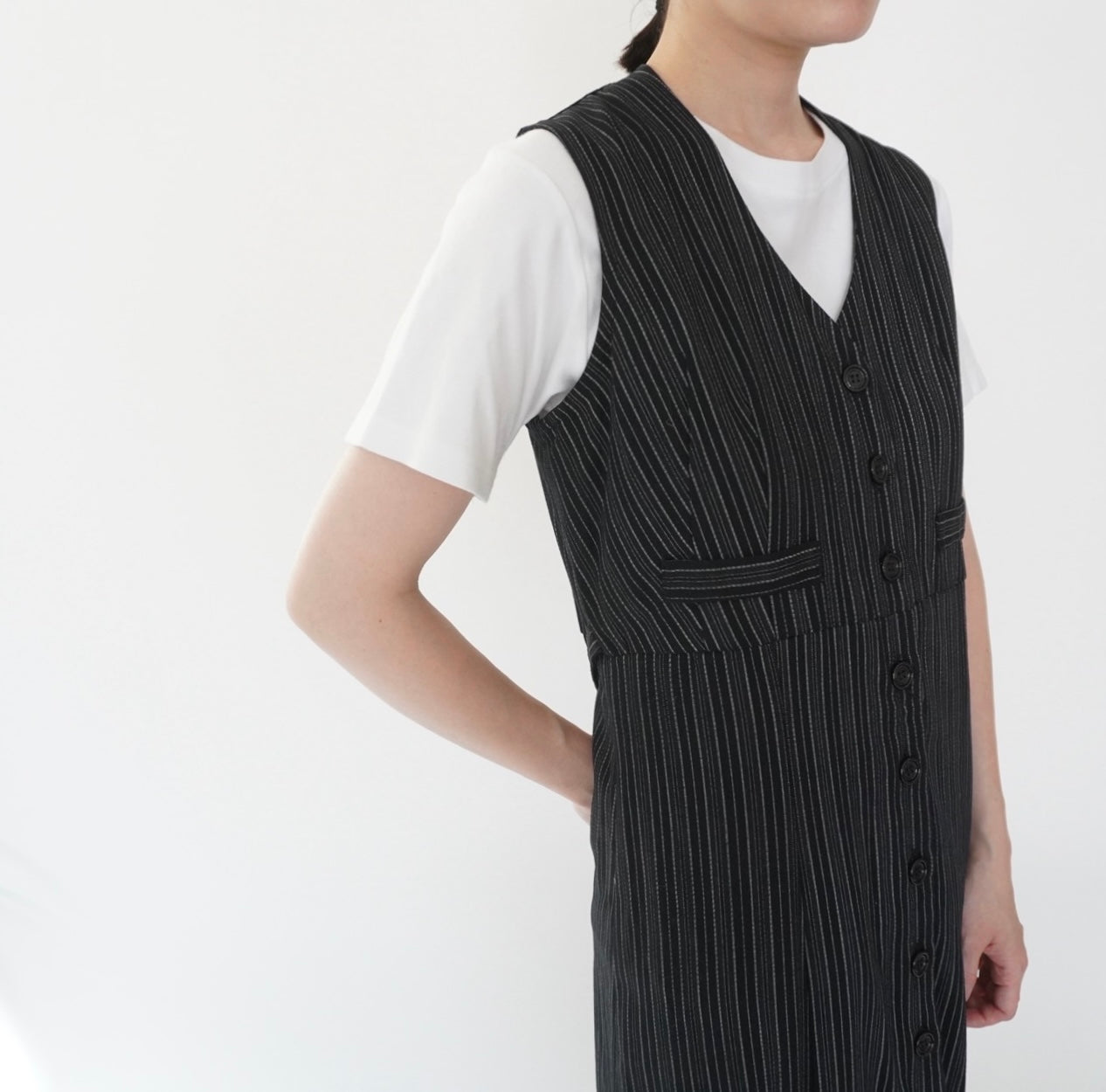 80s Striped Sleeveless Dress Made in USA