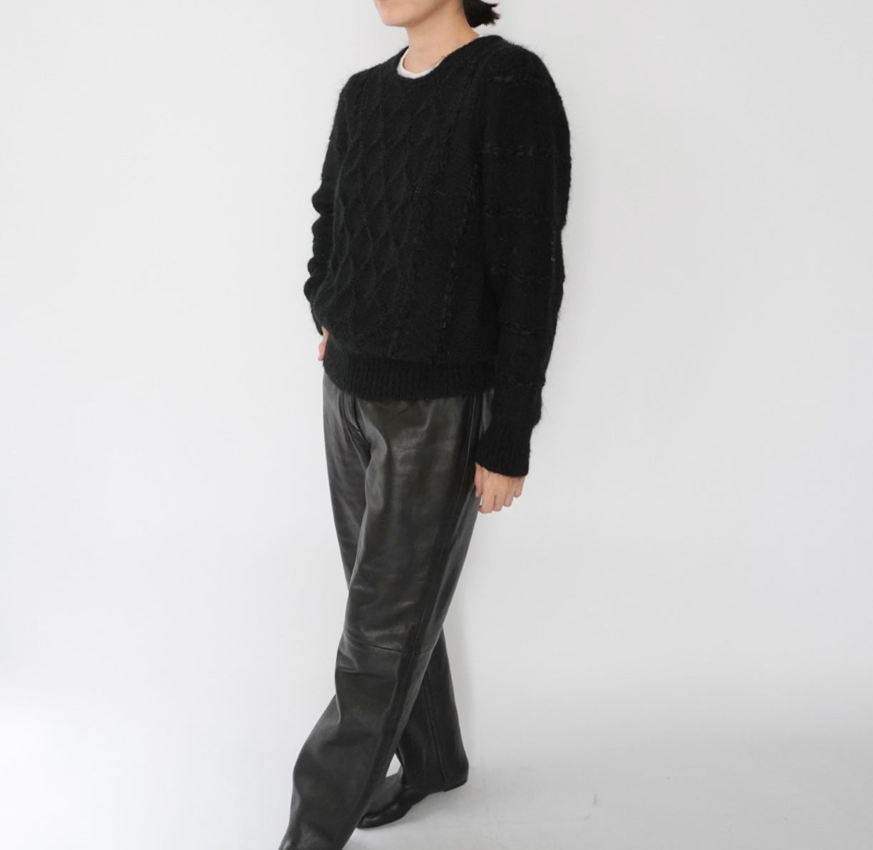 80s EURO Black Mohair Knit