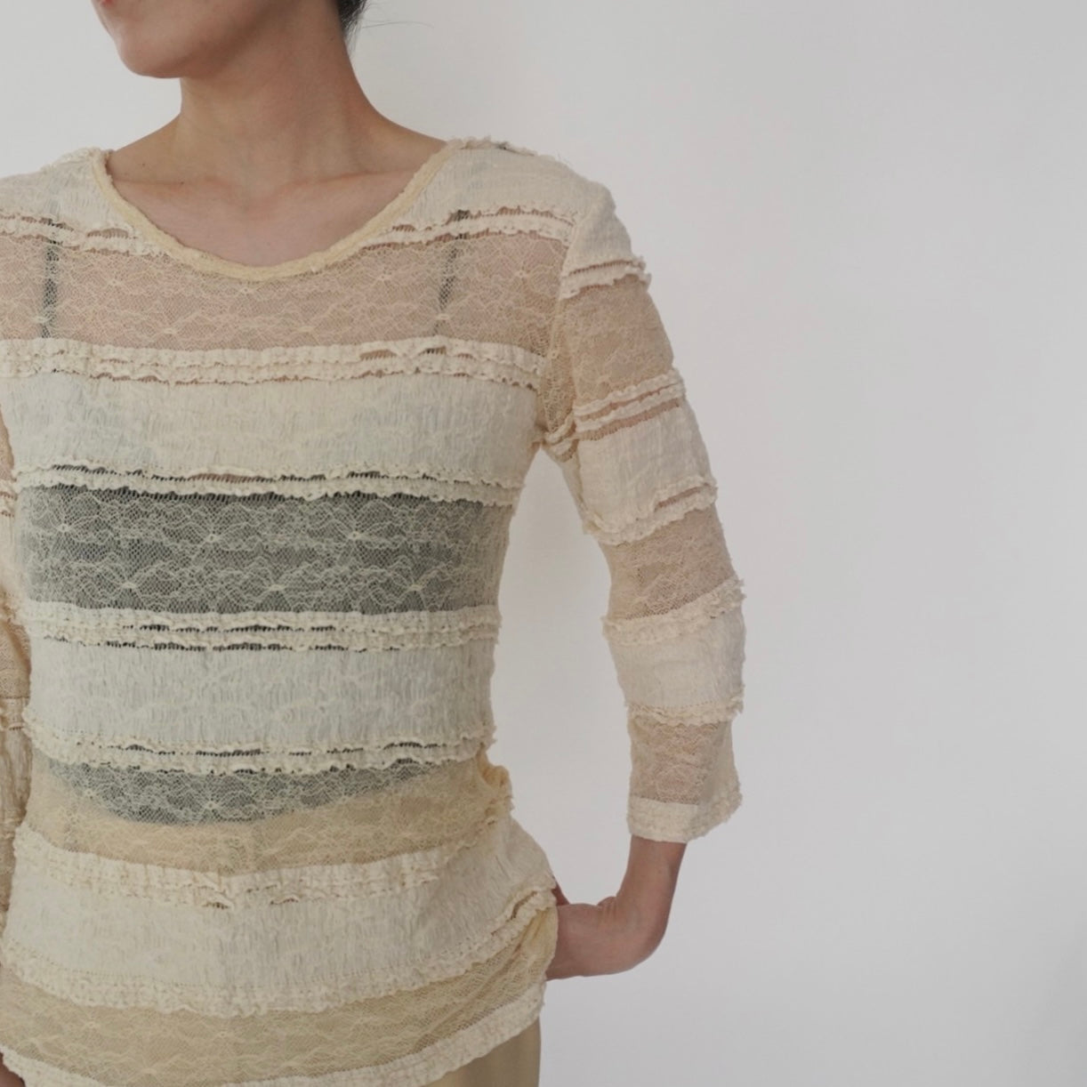 90s Sheer Lace Design Top