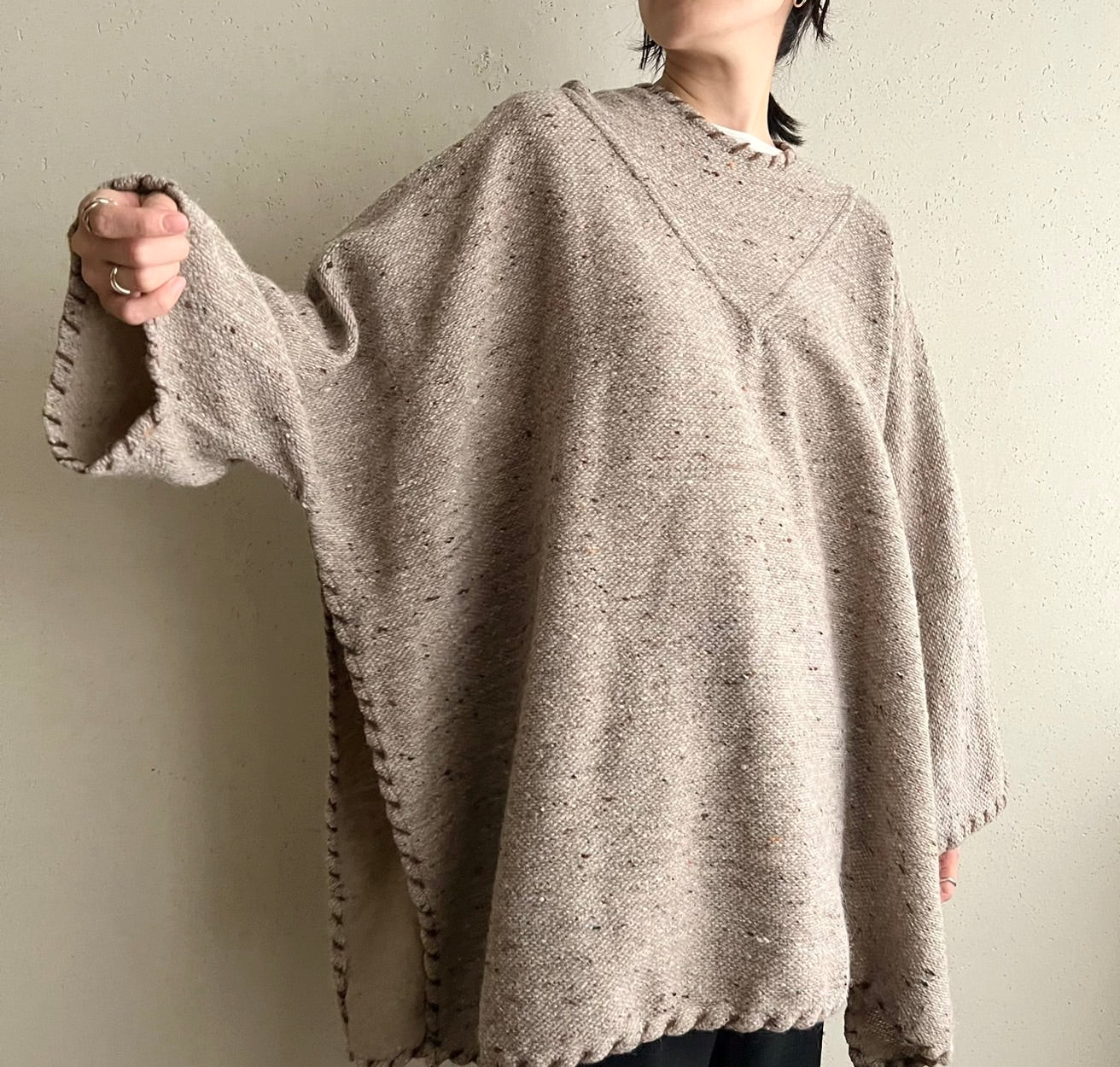 90s Hooded Poncho Made in Italy