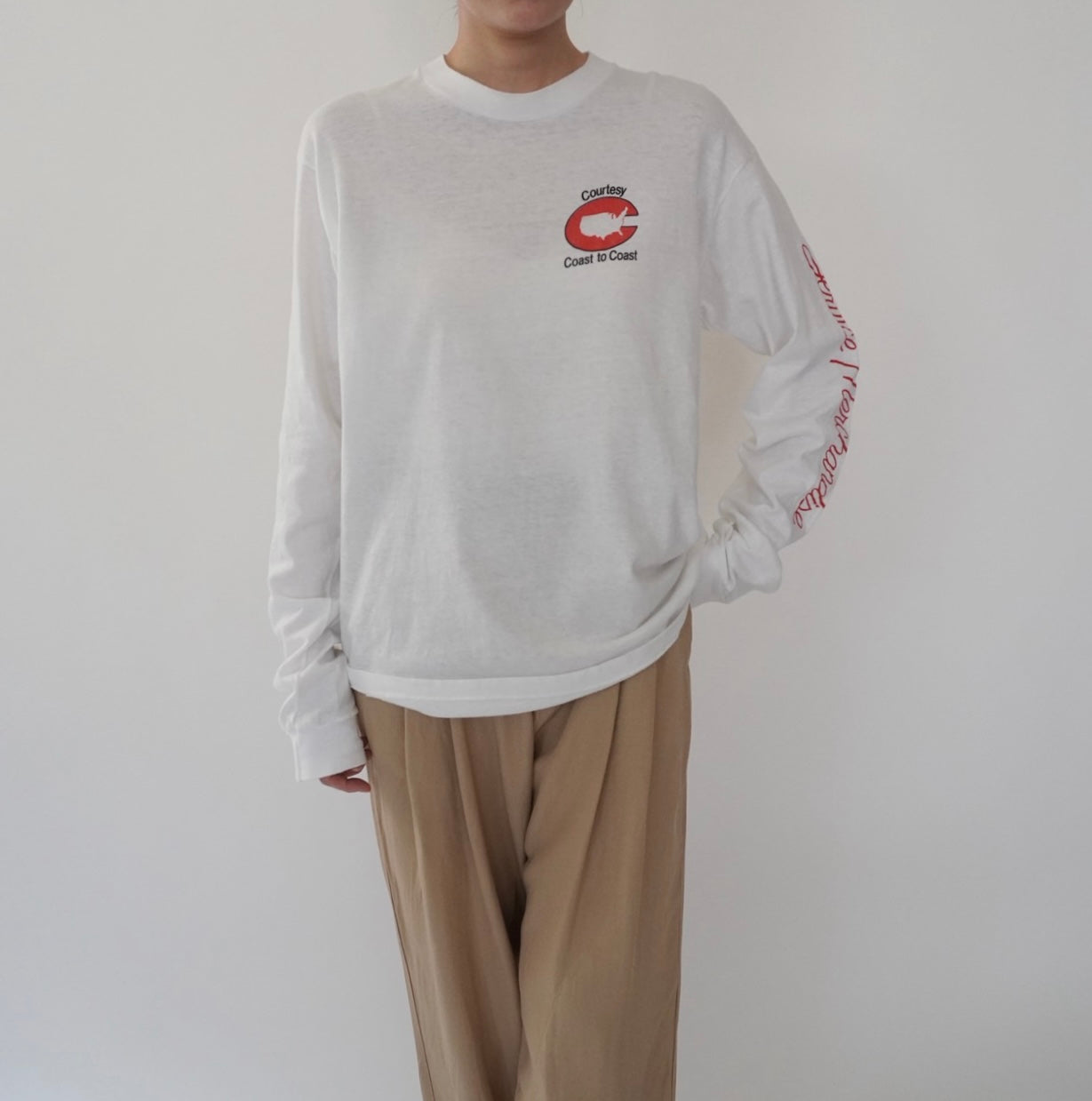 80s Printed Long Sleeves T-shirt Made in USA