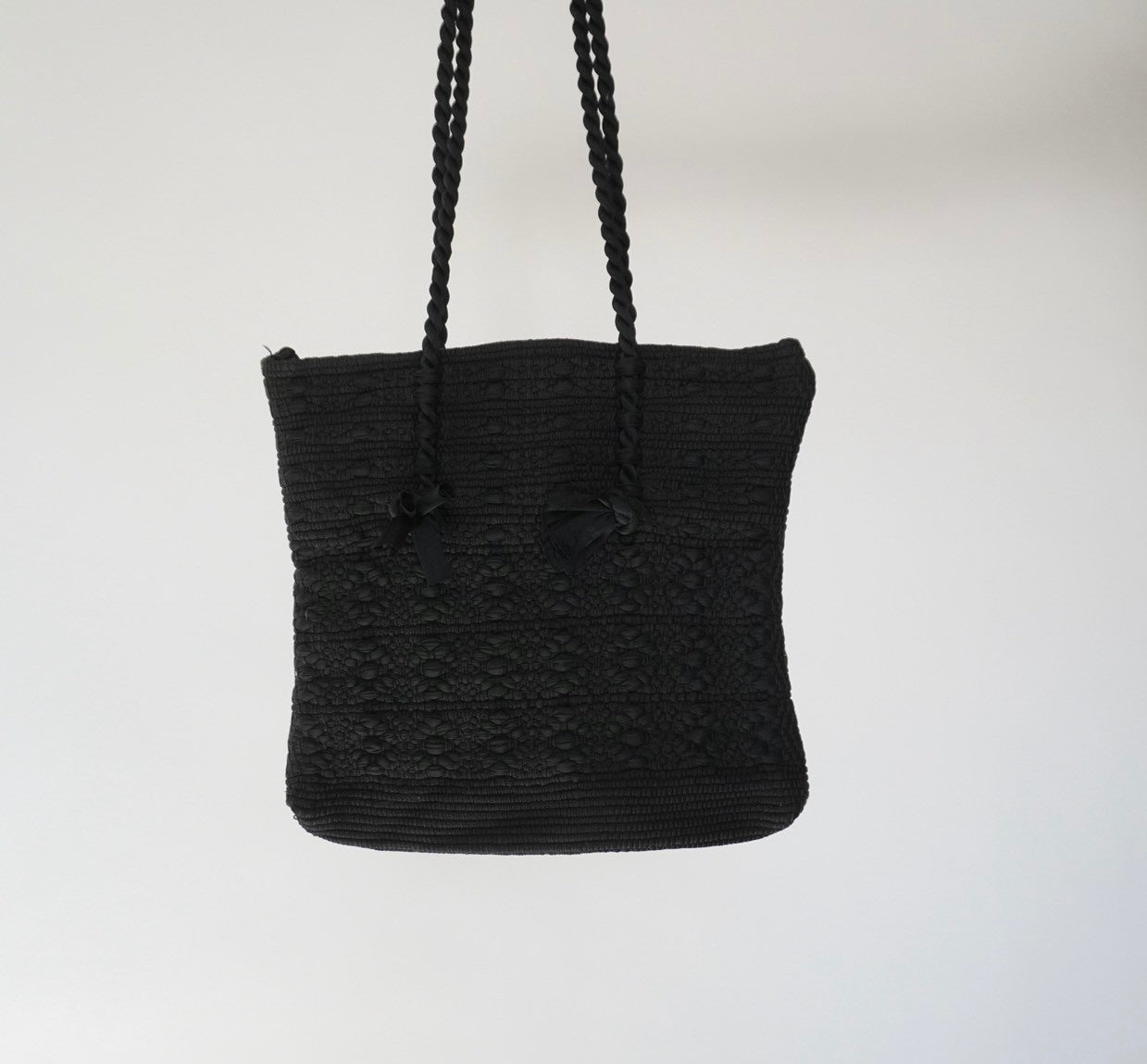 40s Woven Black Bag