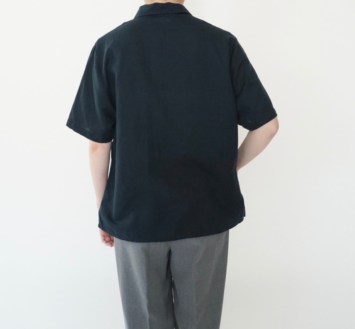 90s Navy Linen Shirt