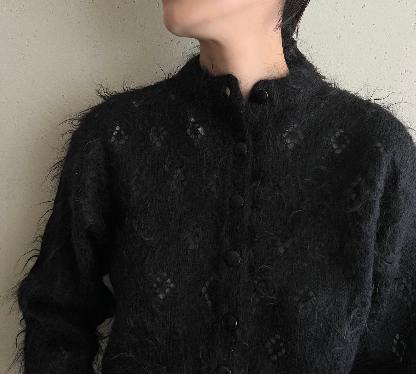 80s  Mohair Knit Cardigan Made in Scotland