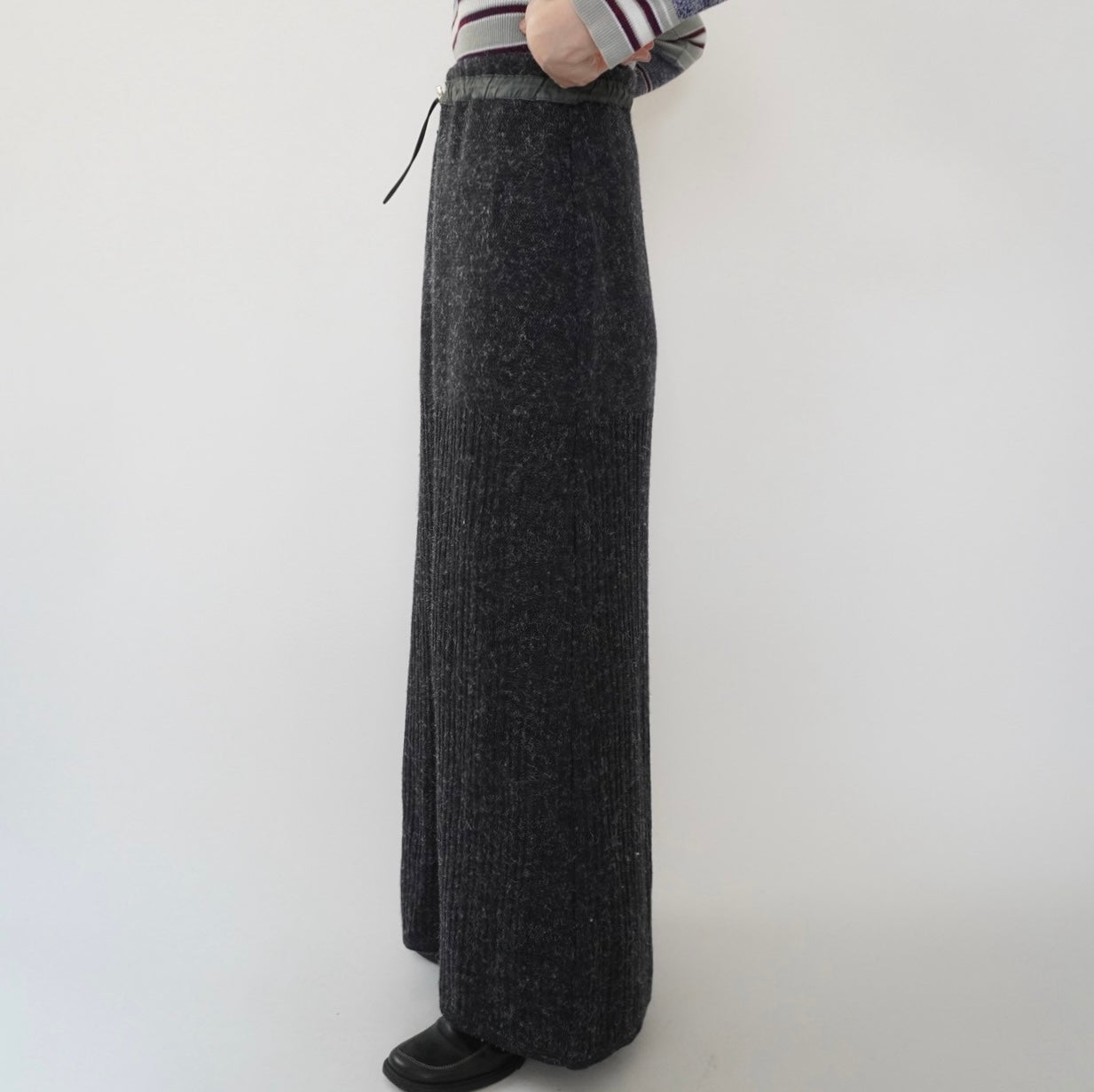 90s EURO Ribbed Knit Maxi Skirt