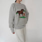 80s Horse Printed Sweater Made in USA