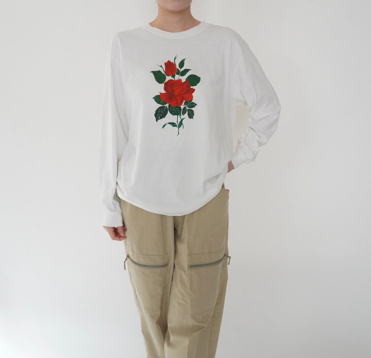 90s Printed Long T-shirt Made in USA