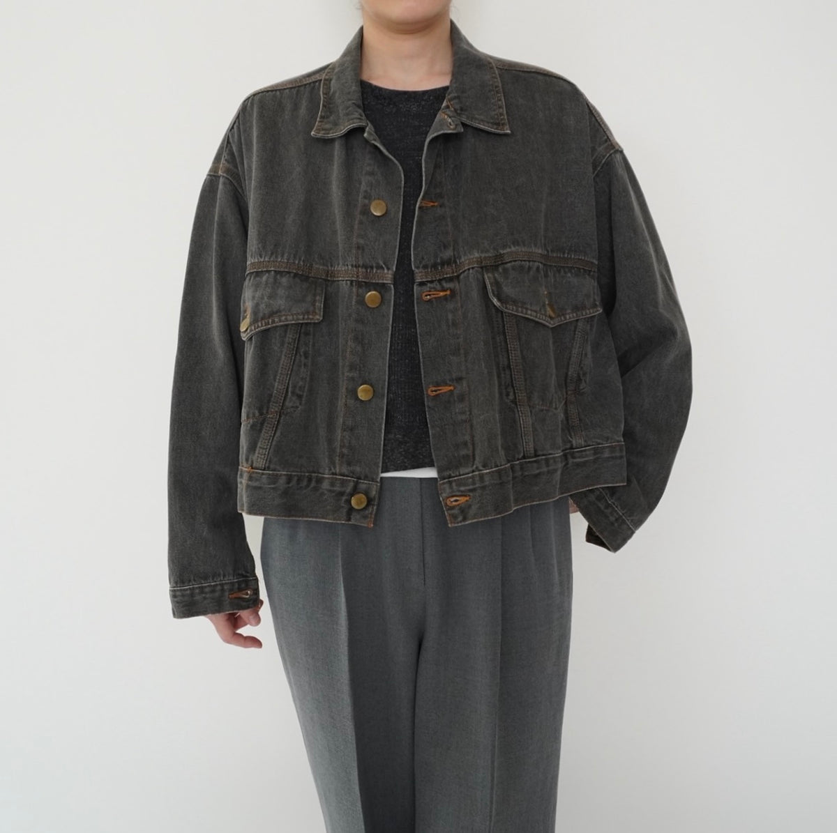 80s Black Denim Jacket