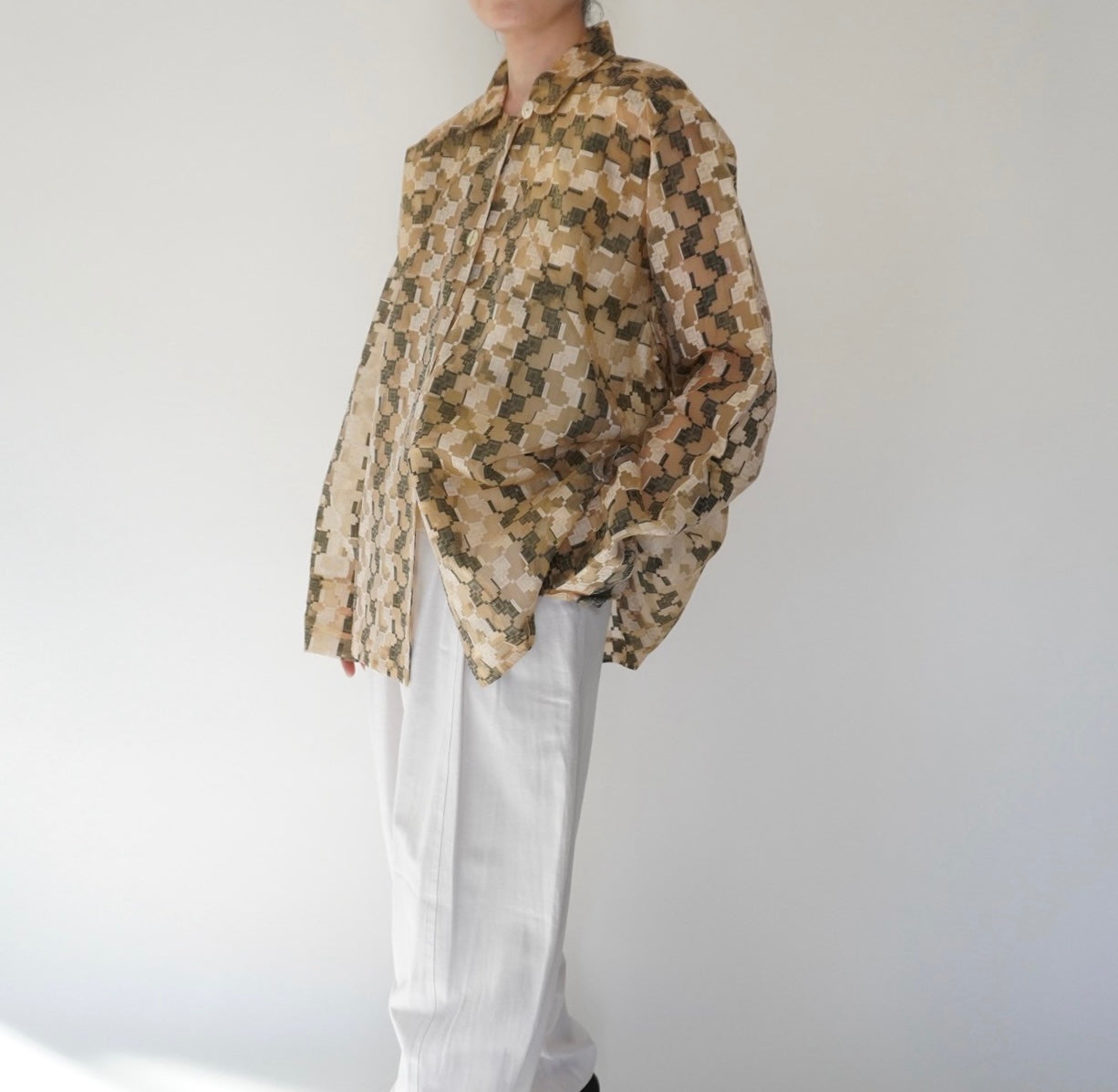 90s Sheer Pattern Shirt