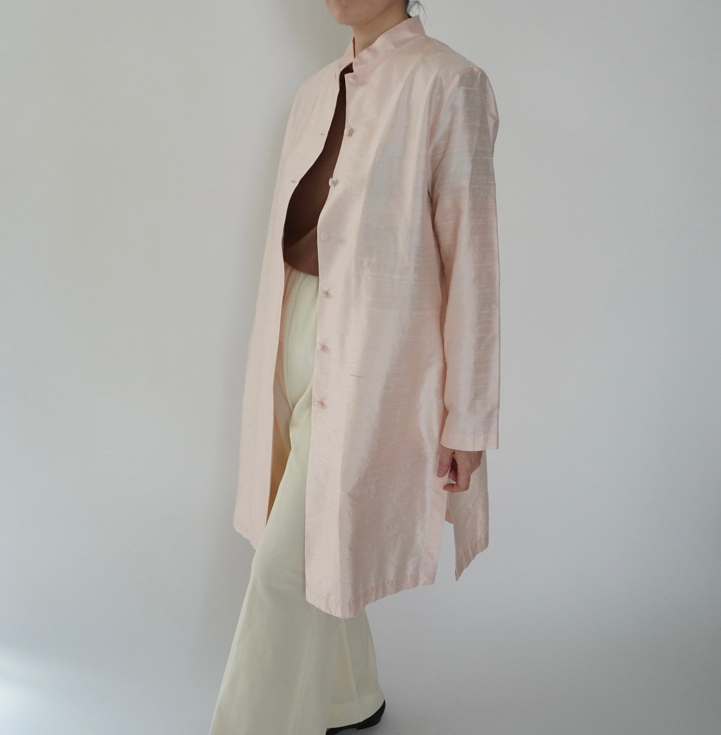 90s Raw Silk Shirt Jacket Made in USA