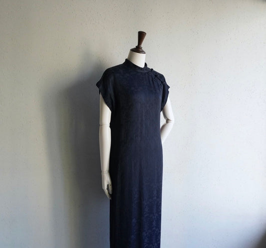 90s Rayon Asian Design Dress Made in USA